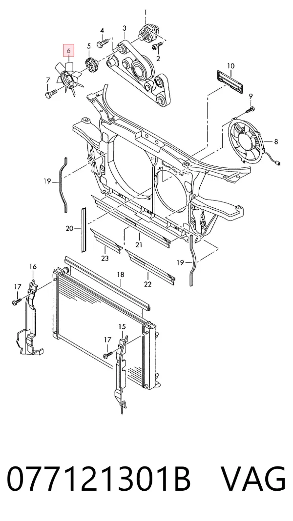 Ventilador del radiador 077121301B VAG