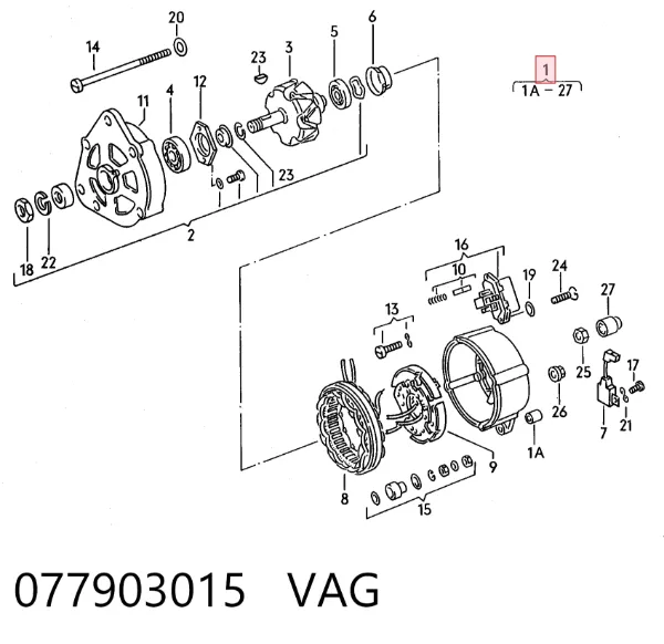Alternador 077903015 VAG