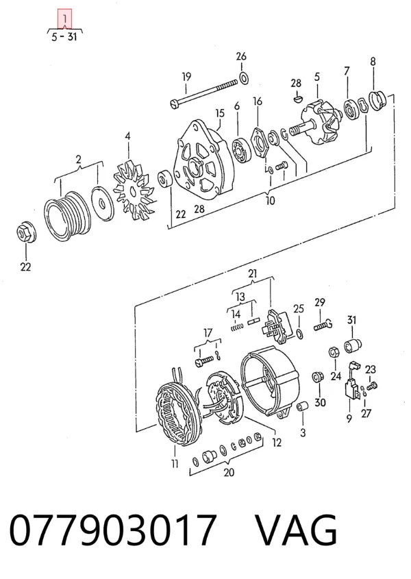 Alternador 077903017 VAG