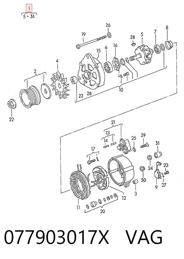 Alternador 077903017X VAG