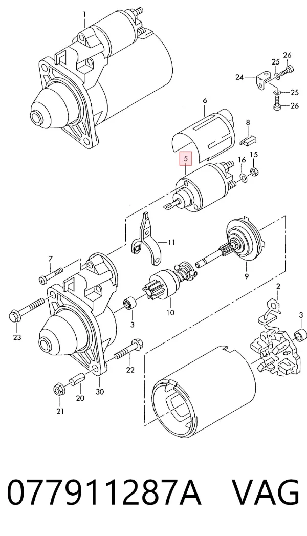 Solenoide de arranque 077911287A VAG