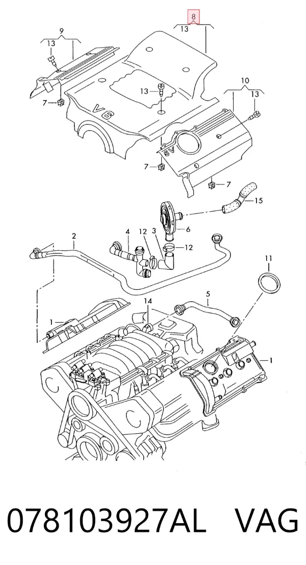 Tapa motor 078103927AL VAG