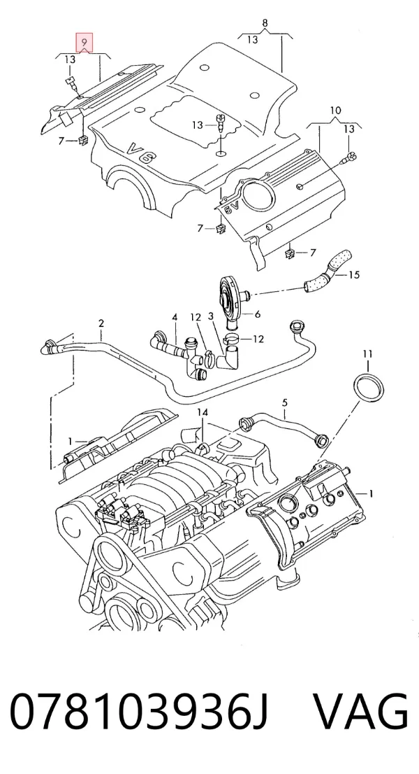 Tapa motor 078103936J VAG