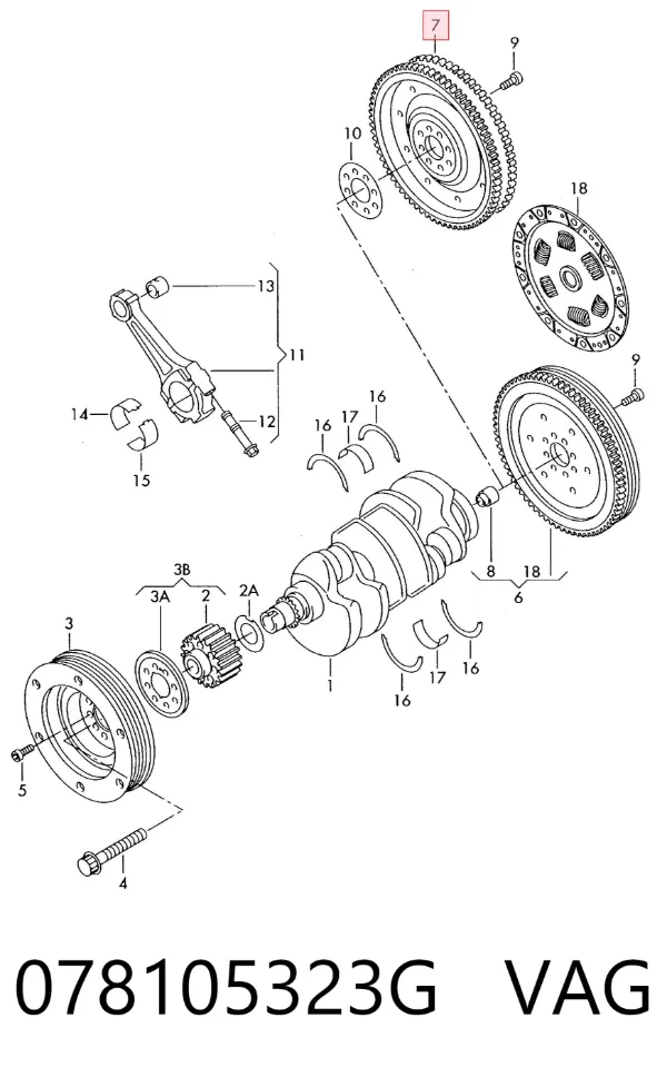 Volante motor 078105323G VAG