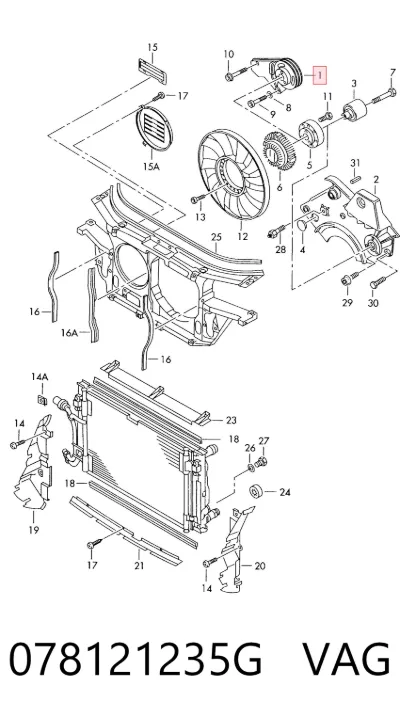 Soporte del acoplamiento viscoso del sistema de refrigeración VAG 078121235G