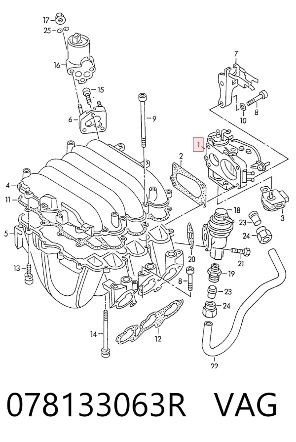 Cuerpo de mariposa Audi 80 B4