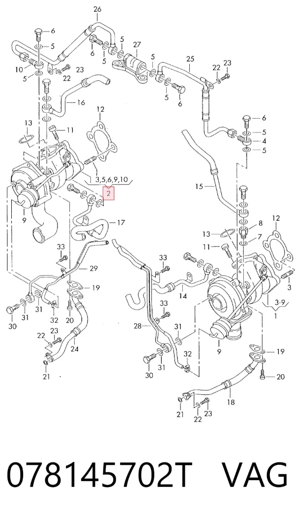 Turbocompresor 078145702T VAG