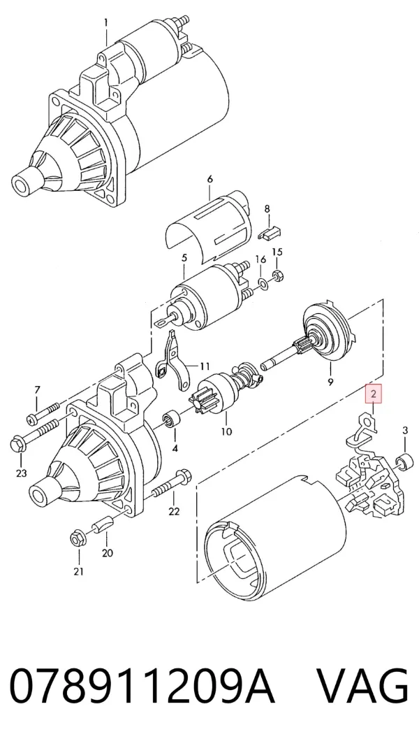 Portaescobillas motor de arranque 078911209A VAG