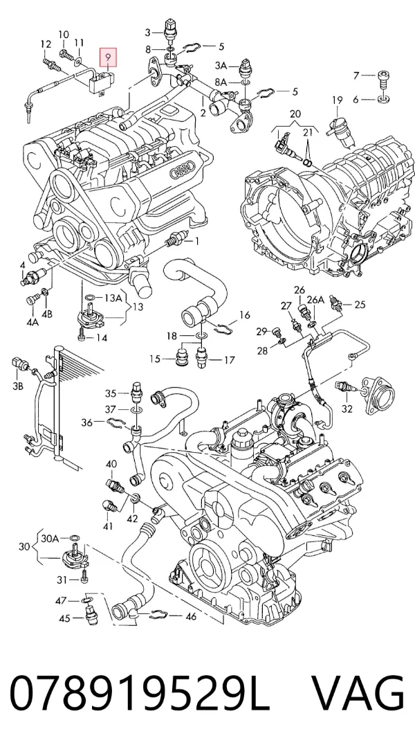 Sensor de temperatura 078919529L VAG