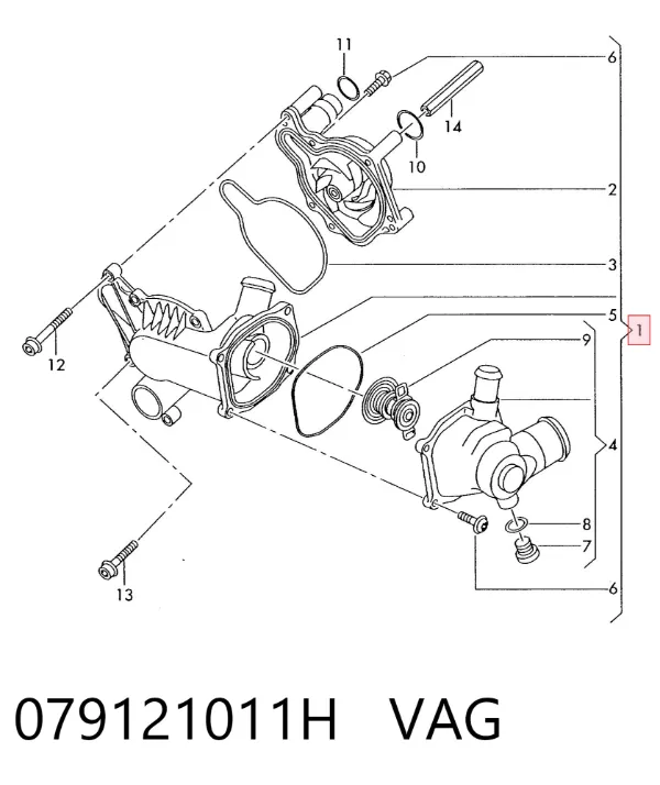 Bomba de agua 079121011H VAG