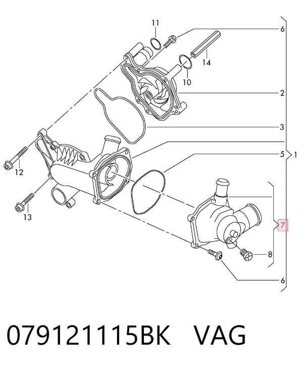Termostato 079121115BK VAG