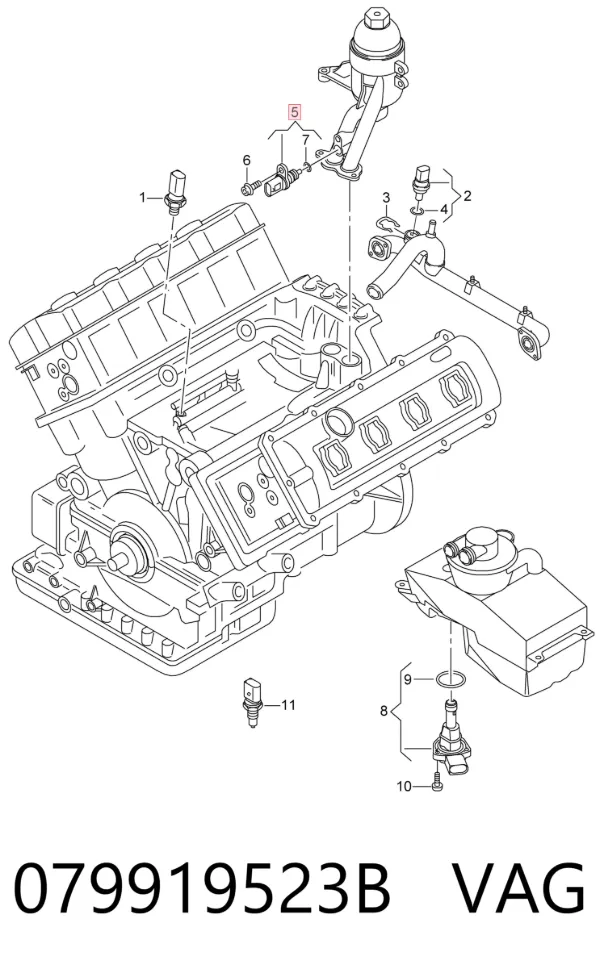Sensor de temperatura 079919523B VAG