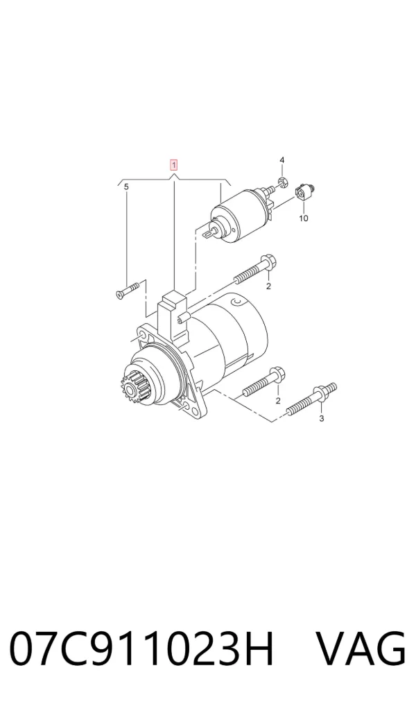 Motor de arranque 07C911023H VAG