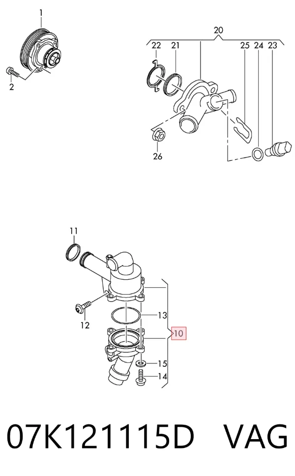 Termostato 07K121115D VAG
