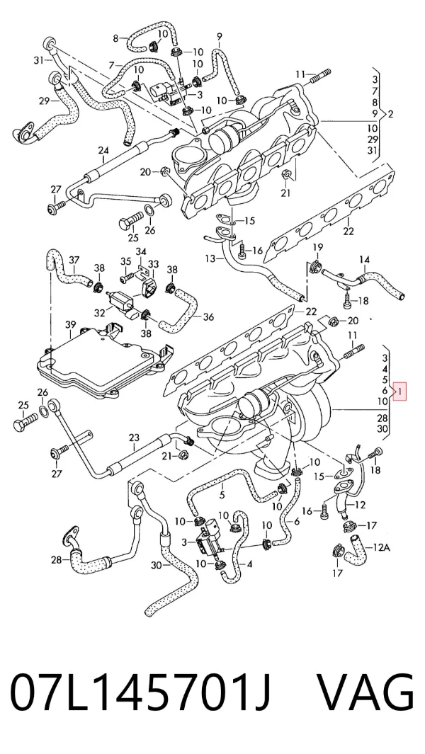 Turbocompresor 07L145701J VAG