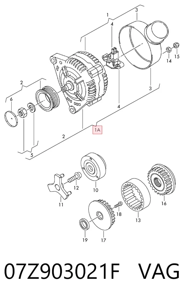 Alternador 07Z903021F VAG