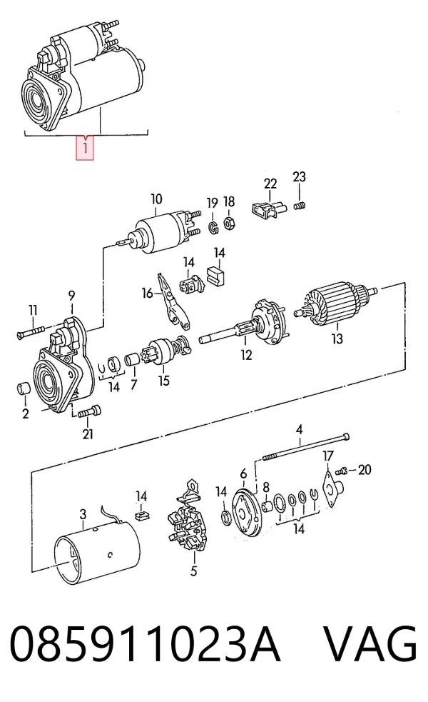 Motor de arranque 085911023A VAG