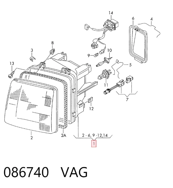Faro izquierdo 086740 VAG