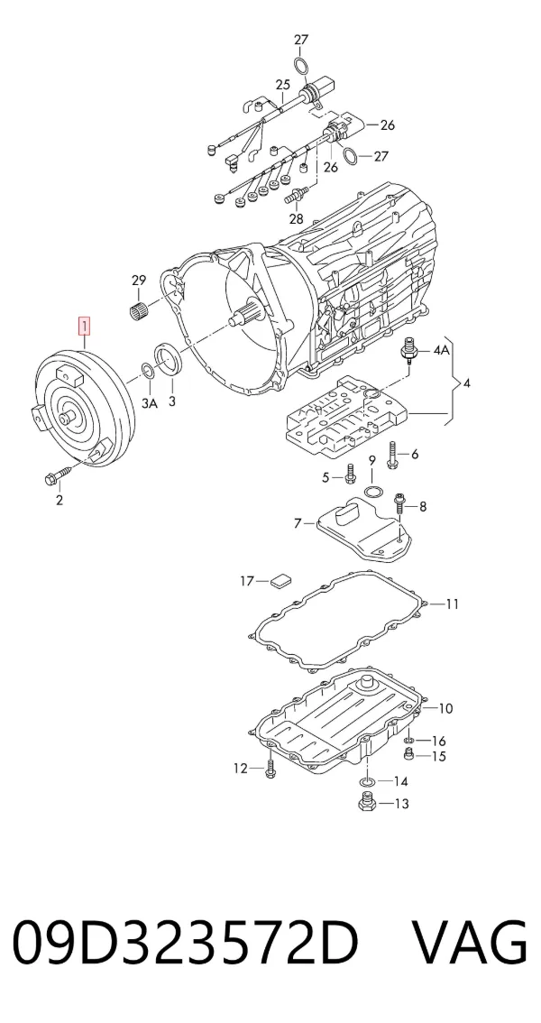 Convertidor de par 09D323572D VAG