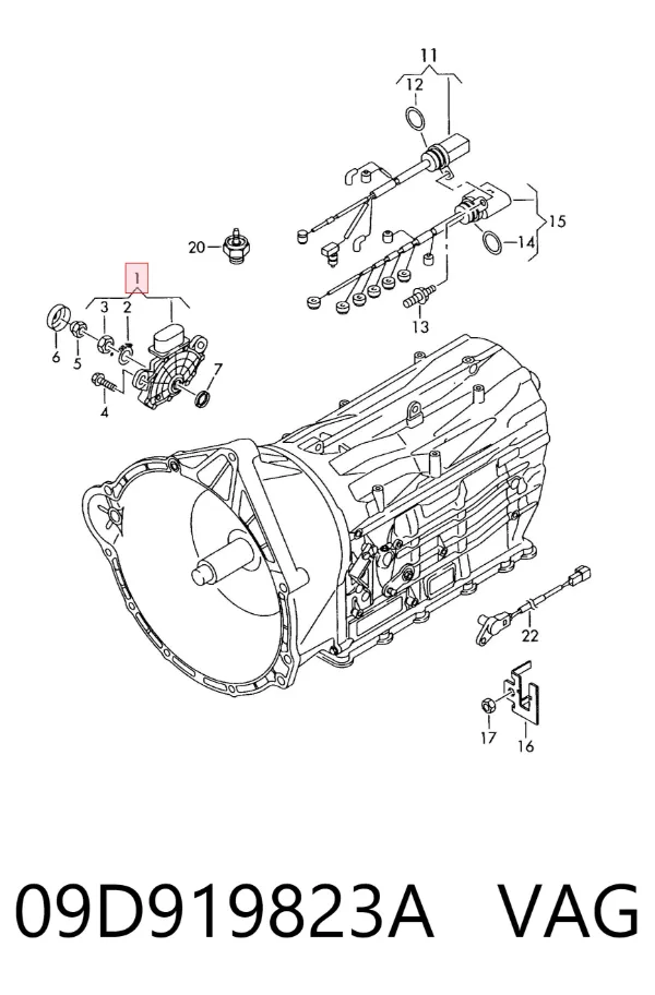 Sensor de posición del selector de la transmisión automática 09D919823A VAG
