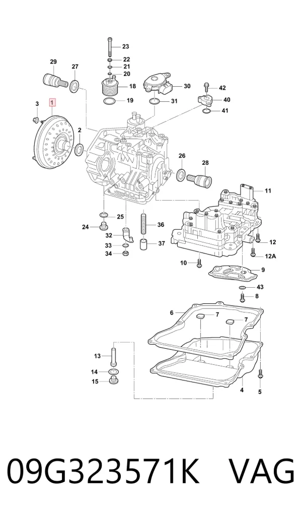 Convertidor de par 09G323571K VAG