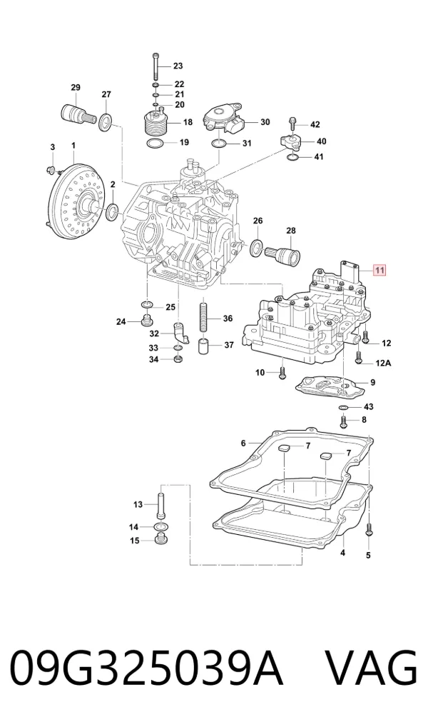 Cuerpo de válvulas de la transmisión automática 09G325039A VAG