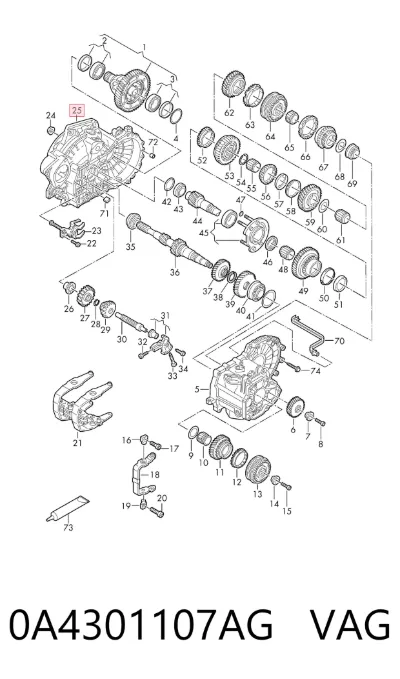 Cárter de embrague VAG 0A4301107AG