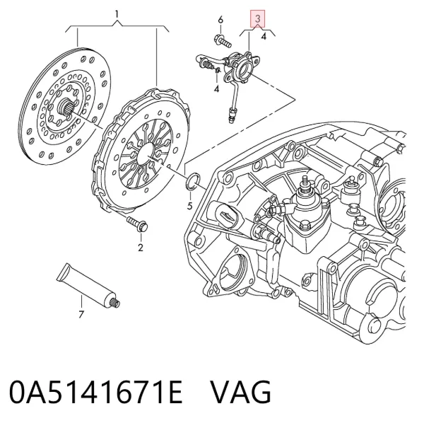 Desembrague central, embrague 0A5141671E VAG