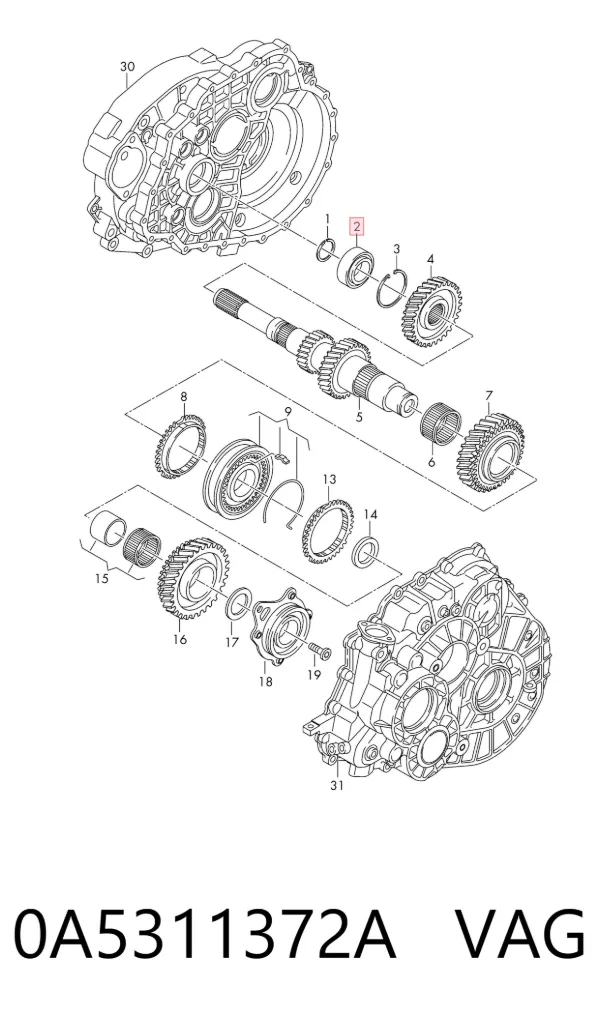 Rodamiento caja de cambios 0A5311372A VAG