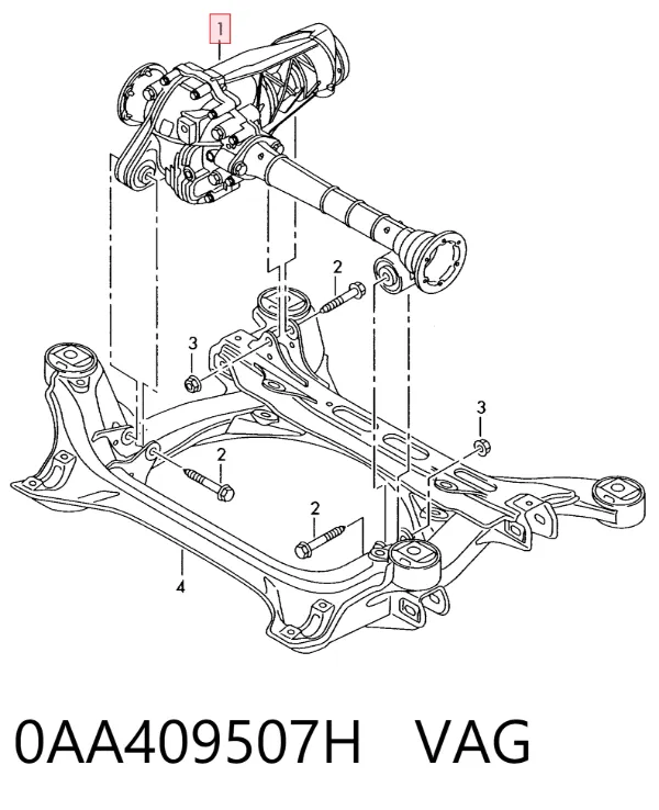 Reductor delantero 0AA409507H VAG