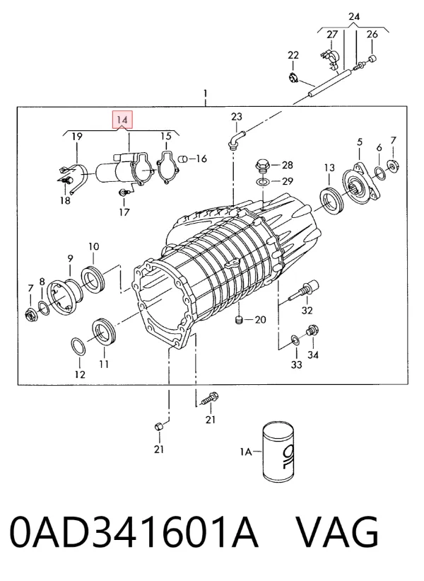 Motor de control de la caja de transferencia 0AD341601A VAG