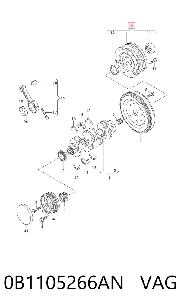 Volante motor 0B1105266AN VAG