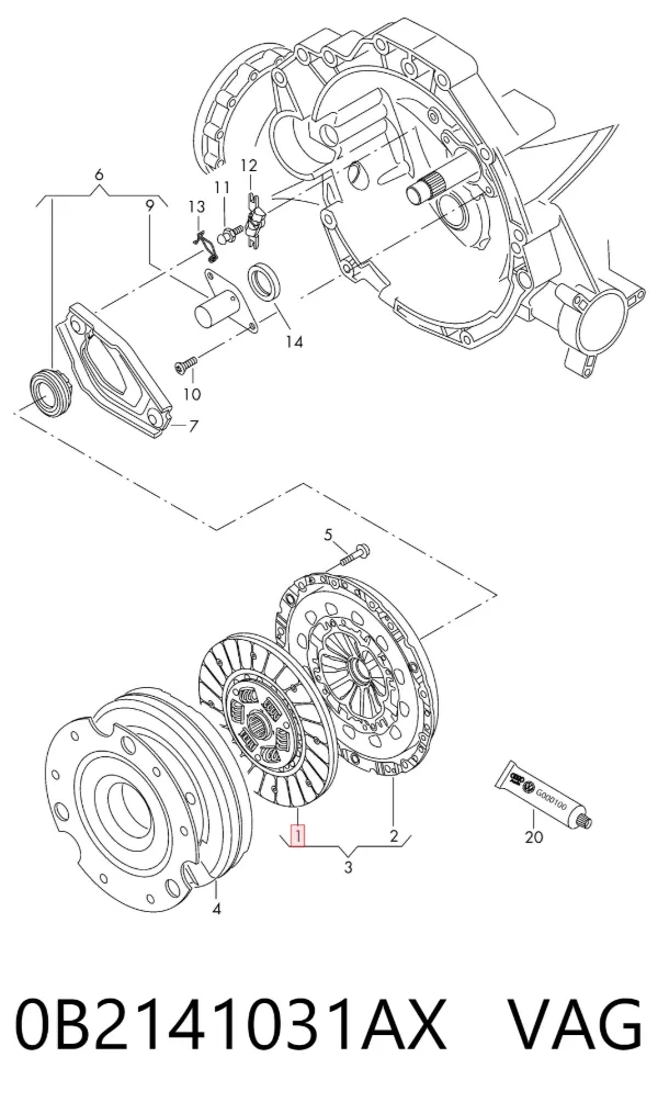 Disco de embrague 0B2141031AX VAG