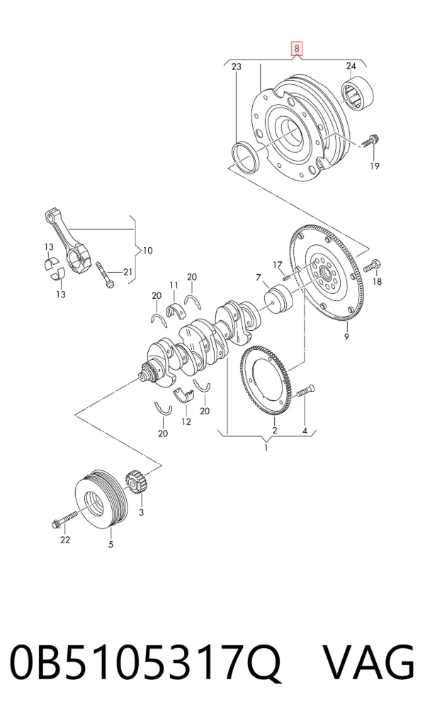Volante motor 0B5105317Q VAG