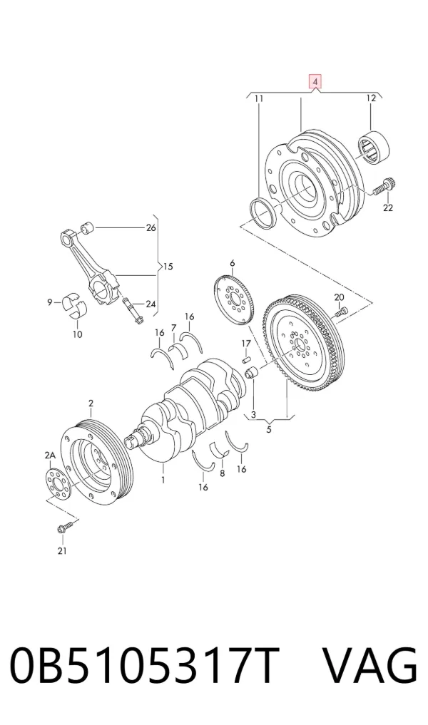Volante motor 0B5105317T VAG