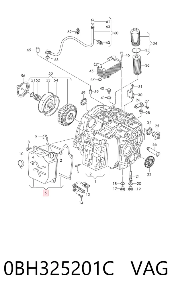 Cárter de transmisión automática 0BH325201C VAG