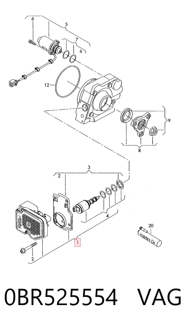 Embrague Haldex 0BR525554 VAG