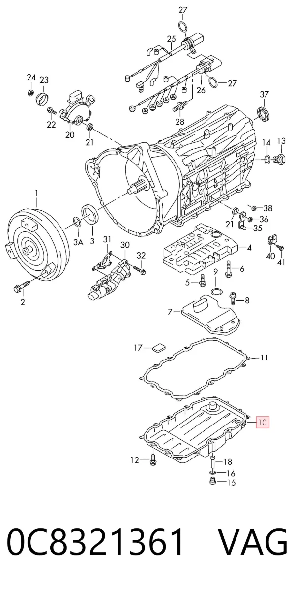 Cárter de transmisión automática 0C8321361 VAG