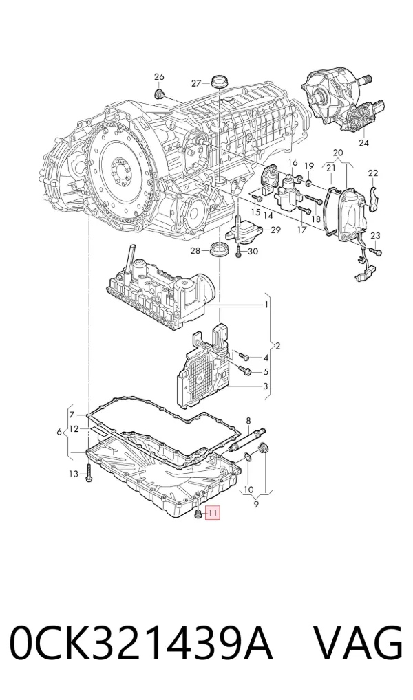 Tapón del cárter de la transmisión automática 0CK321439A VAG