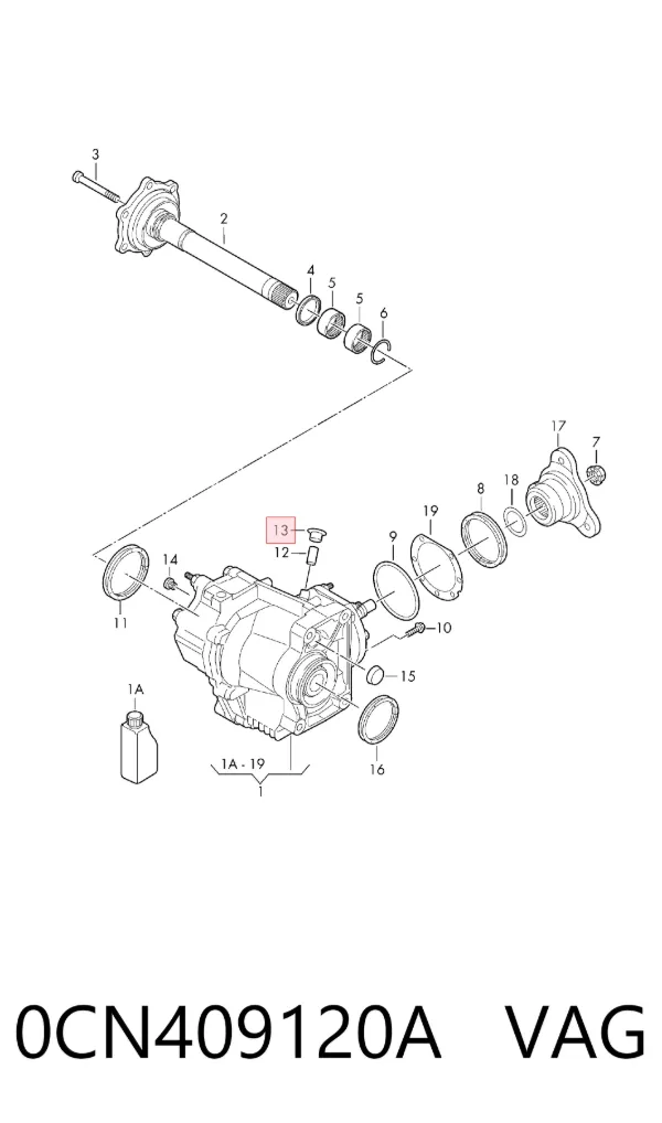 Tapón de la tapa trasera de la caja de cambios 0CN409120A VAG