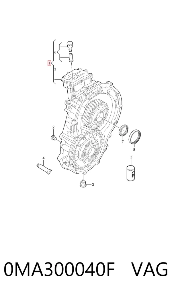 Reductor delantero 0MA300040F VAG