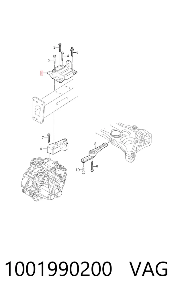 Soporte izquierdo del motor 1001990200 VAG