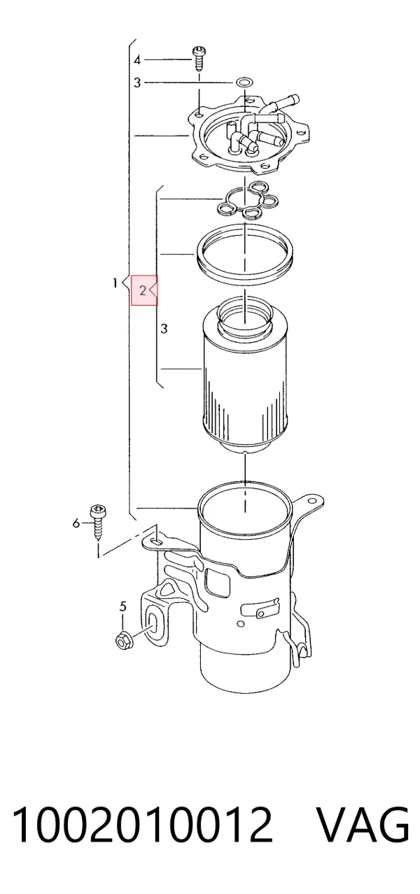 Filtro de combustible 1002010012 VAG