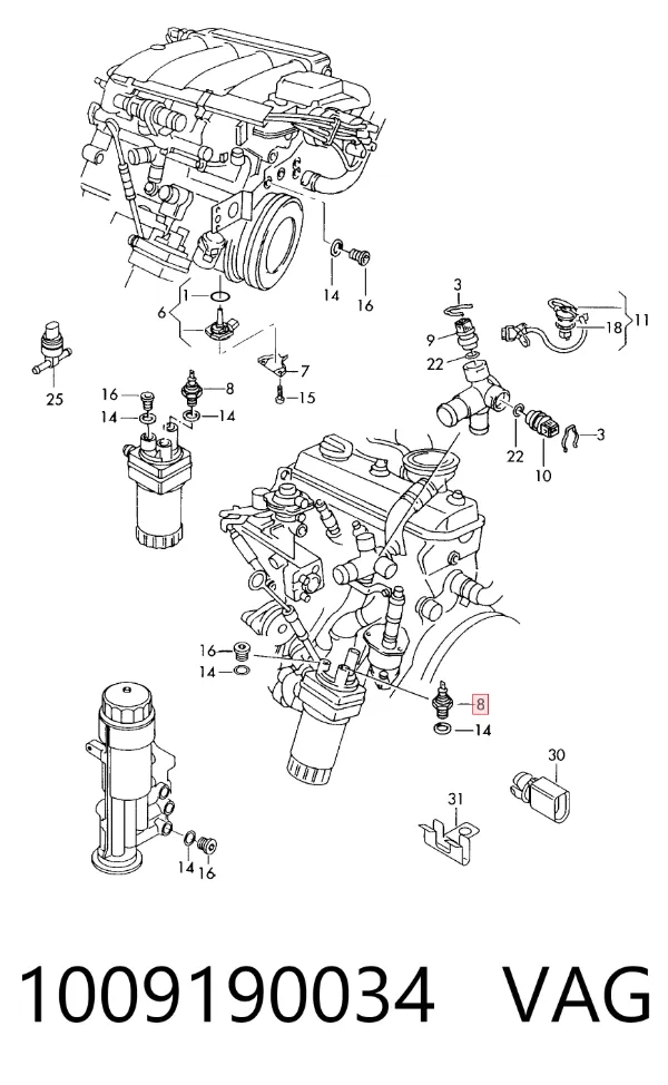 Sensor de la bomba de dirección asistida 1009190034 VAG