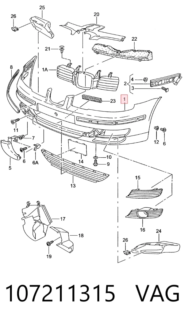 Paragolpes 107211315 VAG