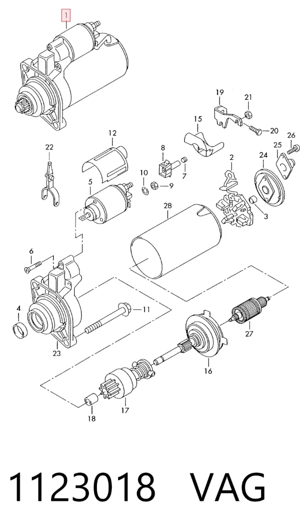 Motor de arranque 1123018 VAG
