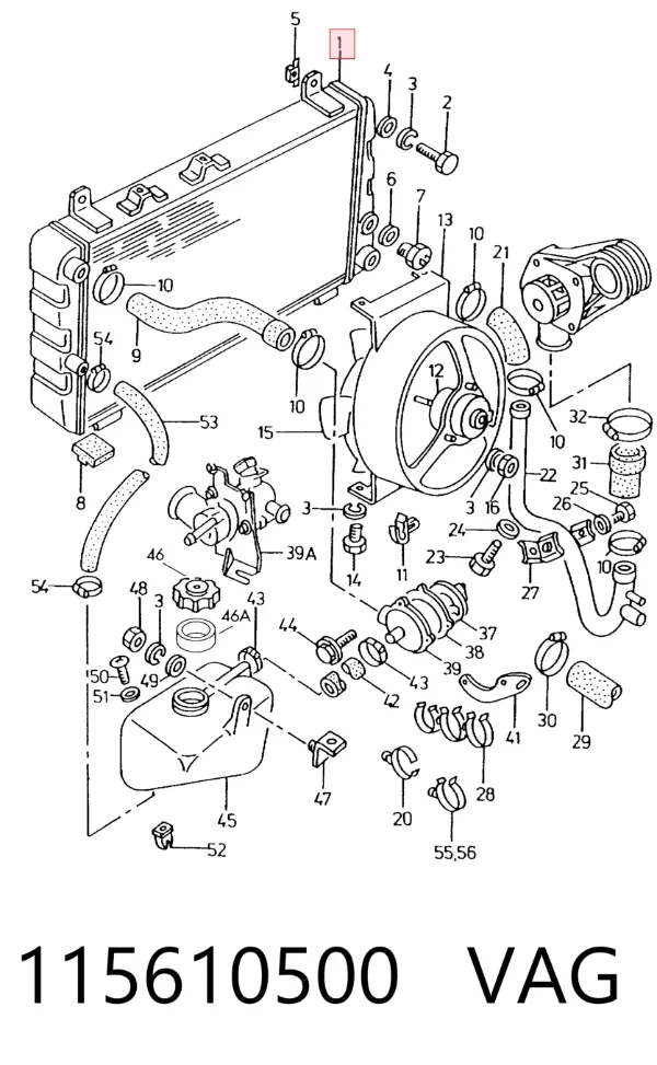 Radiador 115610500 VAG