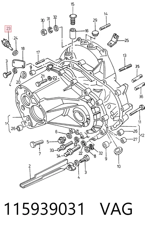 Sensor de marcha atrás 115939031 VAG