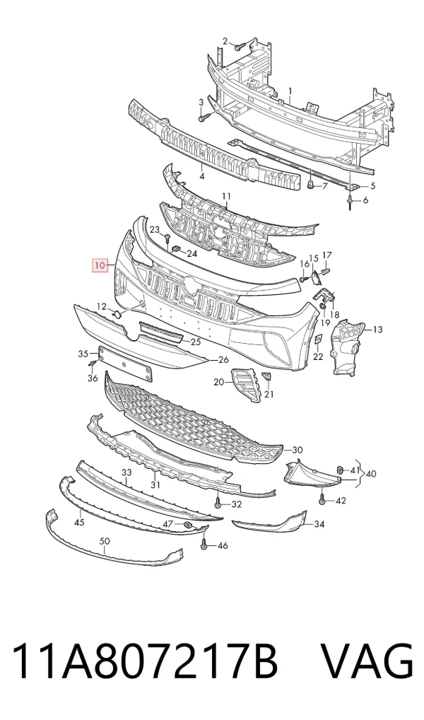 Paragolpes 11A807217B VAG