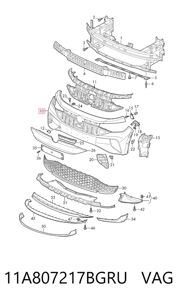 Paragolpes 11A807217BGRU VAG
